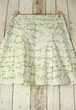 Vintage Y2K White Graffiti Script Text Graphic Mini Skirt