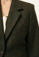 VINTAGE 60'S BUTTON WOOL TWEED GREY POCKET BLAZER 4712