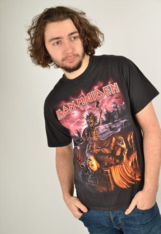 VINTAGE IRON MAIDEN BAND T-SHIRT IN BLACK