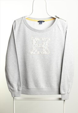 Vintage Tommy Hilfiger Crewneck Embroidery Sweatshirt Grey