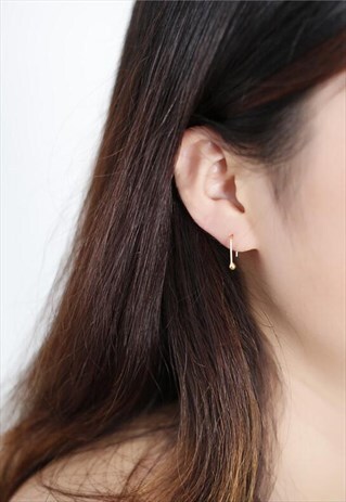 GOLD STERLING SILVE HOOP EARRINGS