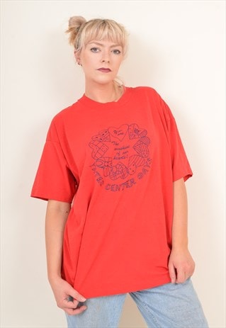 Vintage 90's Oversized Graphic T Shirt Red | Style of the Salvaged ...