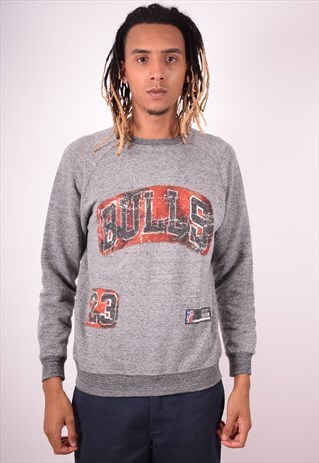 MENS VINTAGE SWEATSHIRT JUMPER MEDIUM GREY 90S