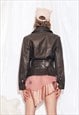 VINTAGE Y2K LEATHER JACKET BROWN COAT