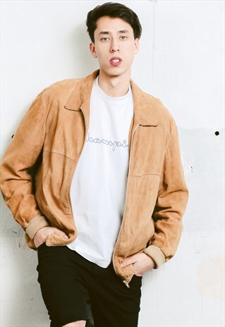 VINTAGE 90S SUEDE BOMBER JACKET