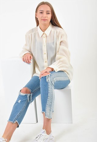 VINTAGE 80'S BLOUSE IN BEIGE