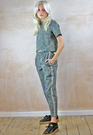 CAMO STRIPE PEG PANTS AND BOX TOP CO-ORDINATES