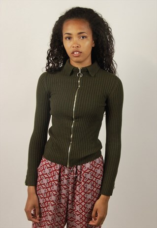 VINTAGE MOSCHINO ZIP UP CARDIGAN