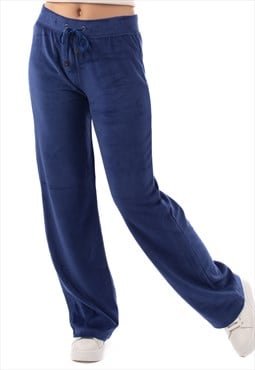 Velour Jogging Pants in Royal Blue