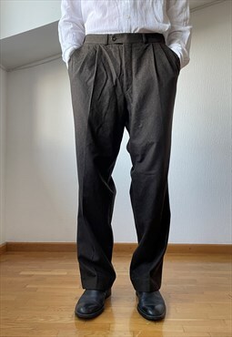 Vintage BURBERRY Pants Suit Trousers Twees 80s Grey
