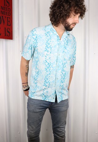 VINTAGE CRAZY PATTERN OVERSIZED SHORT SLEEVED SHIRT