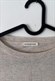 CLOSE FITTING TIGHT KNIT LIGHT MINIMAL MIDI DRESS M