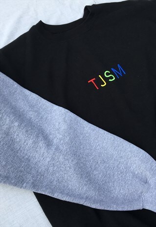 BLOCK LETTER TWO TONE JUMPER