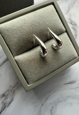 Cool sterling silver rhodium plated hoop earrings for men
