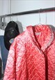 RARE VINTAGE 1950S SATIN PEACH CORAL QUILTED BED JACKET