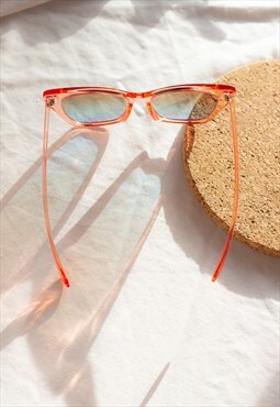 Transparent Orange Wide Classic Cat Eye Sunglasses