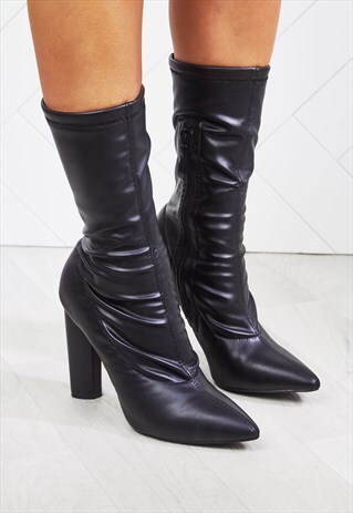 TAMSYN FAUX LEATHER ANKLE BOOTS