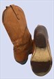 TAN BROWN COWBOY WESTERN GENUINE LEATHER HEELED BOOTS