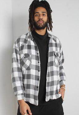 Vintage 90's Quilted Check Flannel Lined Shirt - Multi