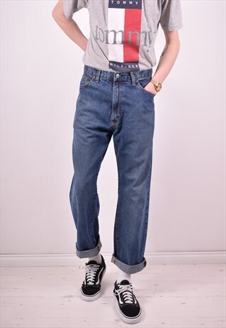 POLO RALPH LAUREN MENS VINTAGE JEANS W34 L32 BLUE 90'S