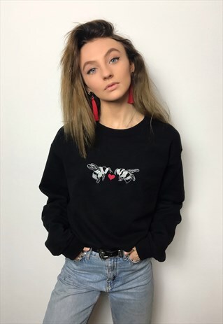 EMBROIDERED 'MEANT TO BEE' SWEATER