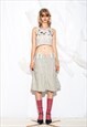 VINTAGE Y2K LOW RISE CARGO SKIRT IN PINSTRIPED BLUE COTTON