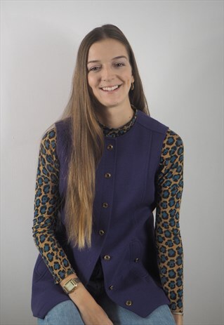VINTAGE PURPLE WOOL GILET