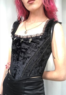 Black Velvet & Lace Corset