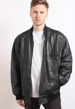 VINTAGE LEATHER BOMBER JACKET