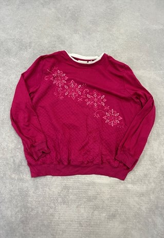 Vintage Sweatshirt Embroidered Gems Patterned Jumper