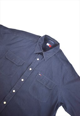 Vintage 90s Tommy Hilfiger Navy Shirt 