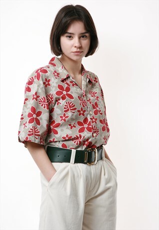 90S VINTAGE GUESS JEANS FLOWERS PATTERN COTTON SHIRT 14720