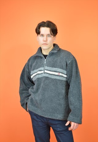 VINTAGE GREY CLASSIC 1/4 ZIP FLEECE SWEATSHIRT