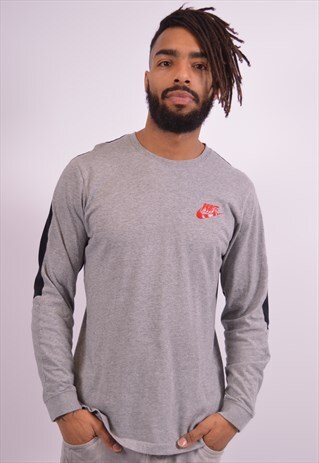 NIKE MENS VINTAGE TOP LONG SLEEVE MEDIUM GREY 90S