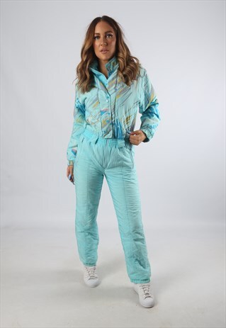 VINTAGE FULL SKI SUIT SNOW SPORTS UK 8 XS (94J)