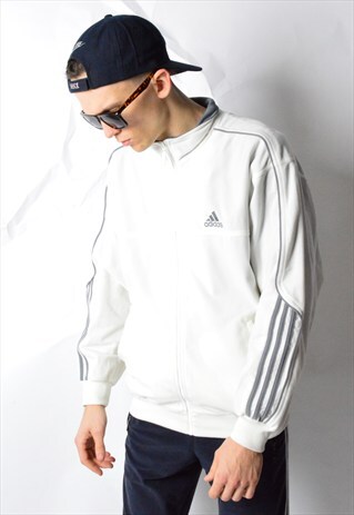 2001 CREAM WHITE VELVET ADIDAS TRACK JACKET