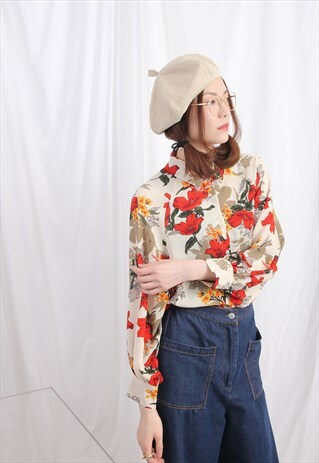 (KOREAN) FLORAL PRINT SHIRT BLOUSE