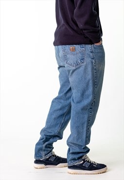 Blue Denim 90s Carhartt  Cargo Skater Trousers Pants Jeans