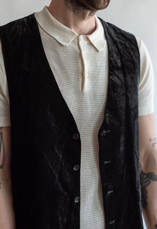VINTAGE 70S BOHO GOTHIC VELVET VEST