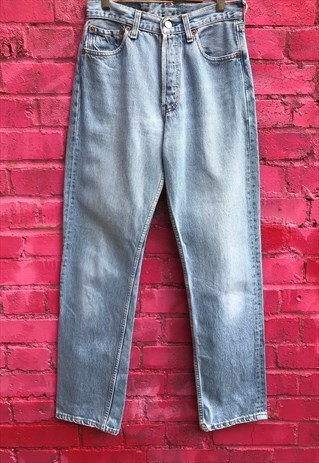 VINTAGE 90'S HIGH WAISTED BLUE LEVI'S 501 JEANS