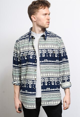 VINTAGE AZTEC PATTERNED SHIRT