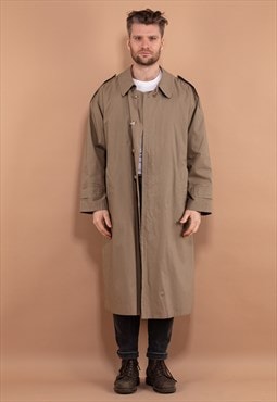Vintage 90's Men Longline Mac Coat in Beige
