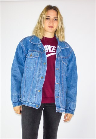 VINTAGE 90'S OVERSIZED FLEECE LINED DENIM SHERPA JACKET