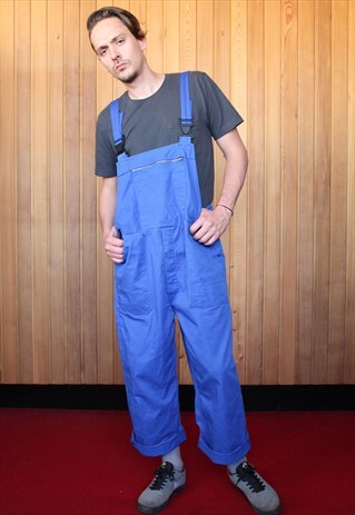 VINTAGE BLUE DENIM DUNGAREES