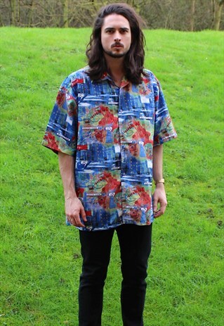 VINTAGE 80S ART NERD SHIRT - XXL - USSR