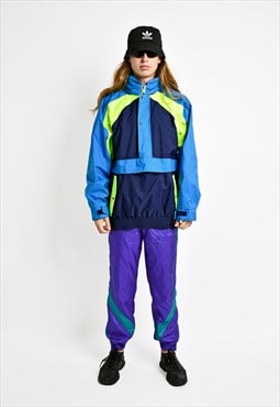 90s neon windbreaker gore-tex hooded rain coat shell jacket