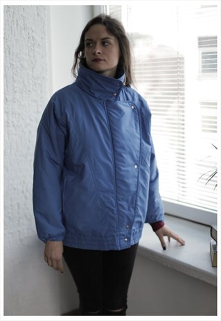 VINTAGE 90'S BLUE HIGH COLLAR JACKET