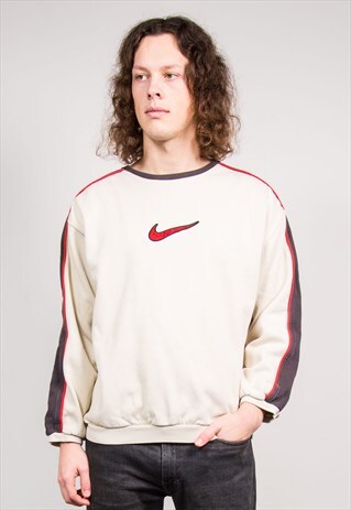 VINTAGE 90'S NIKE BEIGE SWEATSHIRT JUMPER