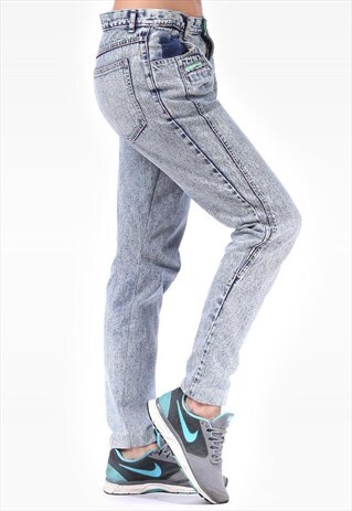 VINTAGE TAPERED MOM JEANS ACID WASH
