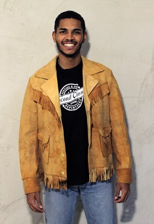 WESTERN LEATHER FRINGED JACKET A298